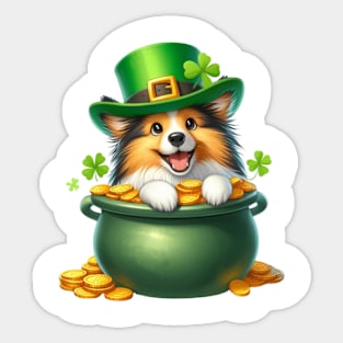 St Patricks Day Shetland Sheepdog Sticker